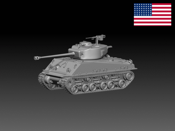 HINODE 1/144レジンキット 未塗装 WW2 アメリカ軍　M4A3E8中戦車