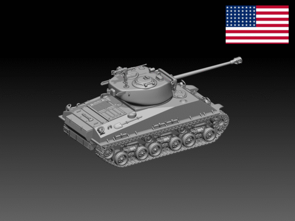 HINODE 1/144レジンキット 未塗装 WW2 アメリカ軍　M4A3E8中戦車 - 画像 (2)