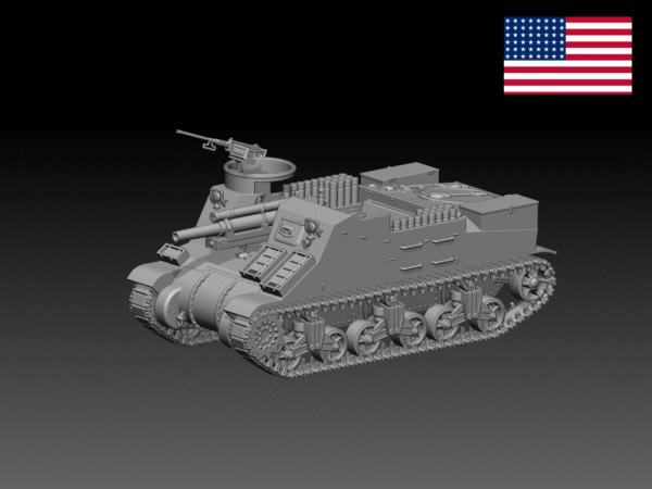 HINODE 1/144レジンキット　未塗装 WW2 アメリカ軍　M7 自走砲　プリースト - 画像 (2)