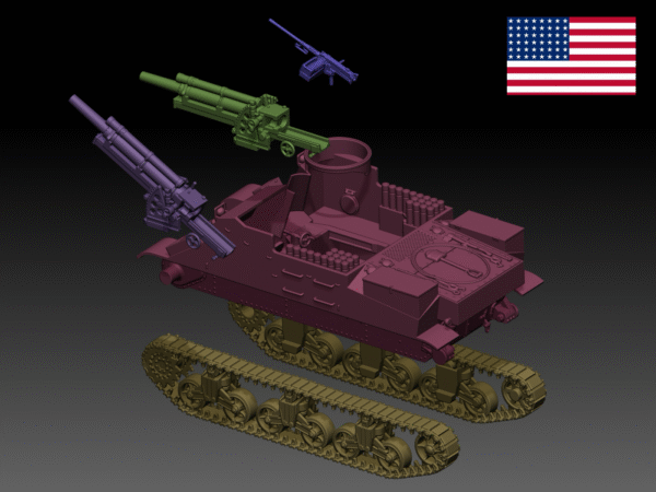 HINODE 1/144レジンキット　未塗装 WW2 アメリカ軍　M7 自走砲　プリースト - 画像 (5)