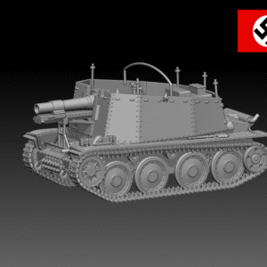 HINODE 1/144レジンキット　未塗装　WW2 ドイツ軍 戦車 グリレH型 自走砲