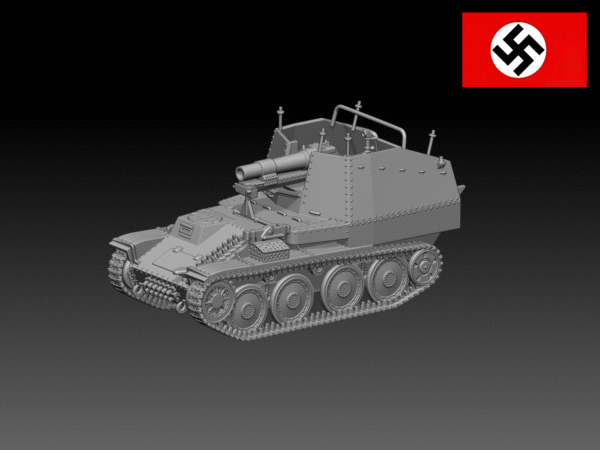 HINODE 1/144レジンキット 未塗装 WW2 ドイツ軍 戦車 グリレK型 自走砲