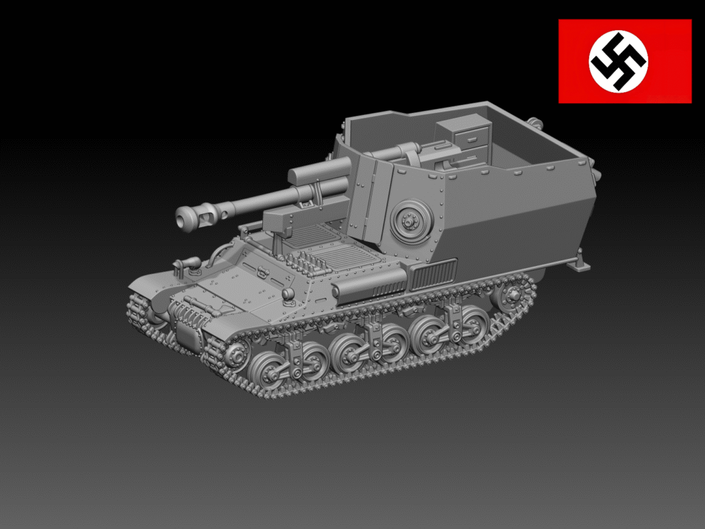 HINODE 1/144レジンキット 未組立・未塗装 WW2 ドイツ軍 10.5cm leFH-18/4 ゲシュッツワーゲン lorraine schlepper(f) 搭載型 自走榴弾砲