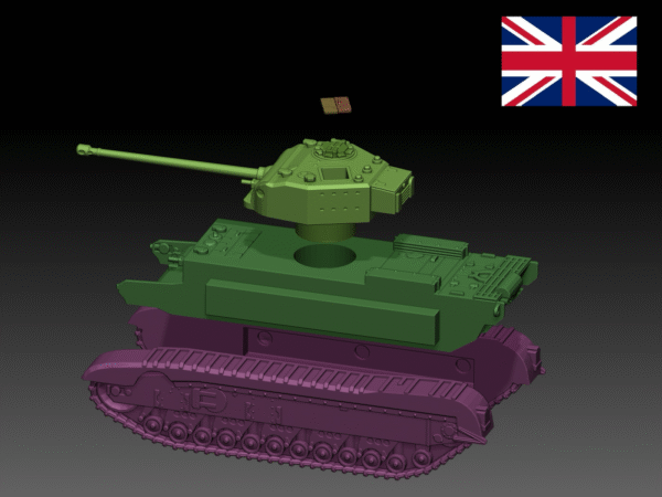 HINODE 1/144レジンキット 未塗装 WW2 イギリス軍 ブラックプリンス歩兵戦車 A43 - 画像 (4)