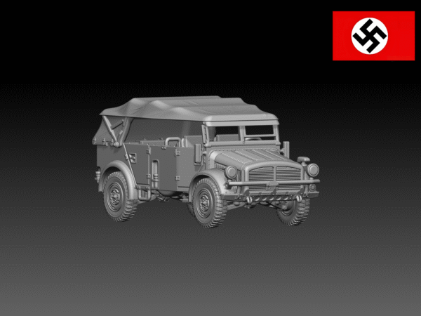 HINODE 1/144レジンキット 未塗装 WW2 ドイツ軍 ホルヒ 108 タイプ40 重統制型軍用車 A - 画像 (2)