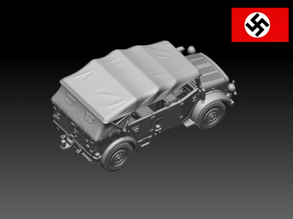 HINODE 1/144レジンキット 未塗装 WW2 ドイツ軍 ホルヒ 108 タイプ40 重統制型軍用車 A - 画像 (3)