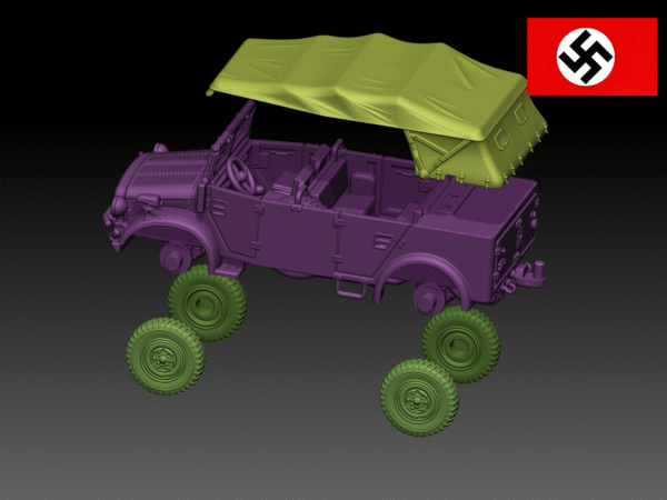 HINODE 1/144レジンキット 未塗装 WW2 ドイツ軍 ホルヒ 108 タイプ40 重統制型軍用車 A - 画像 (4)