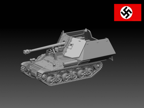 HINODE 1/144レジンキット 未塗装 WW2 ドイツ軍 マルダーI 対戦車自走砲