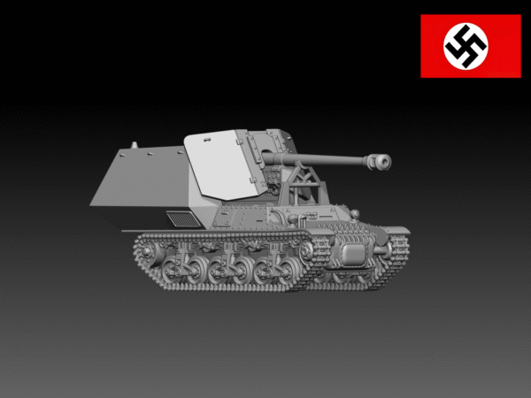 HINODE 1/144レジンキット 未塗装 WW2 ドイツ軍 マルダーI 対戦車自走砲 - 画像 (2)