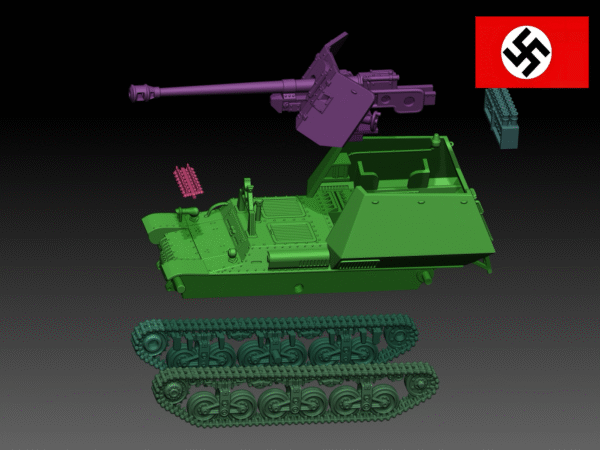 HINODE 1/144レジンキット 未塗装 WW2 ドイツ軍 マルダーI 対戦車自走砲 - 画像 (4)
