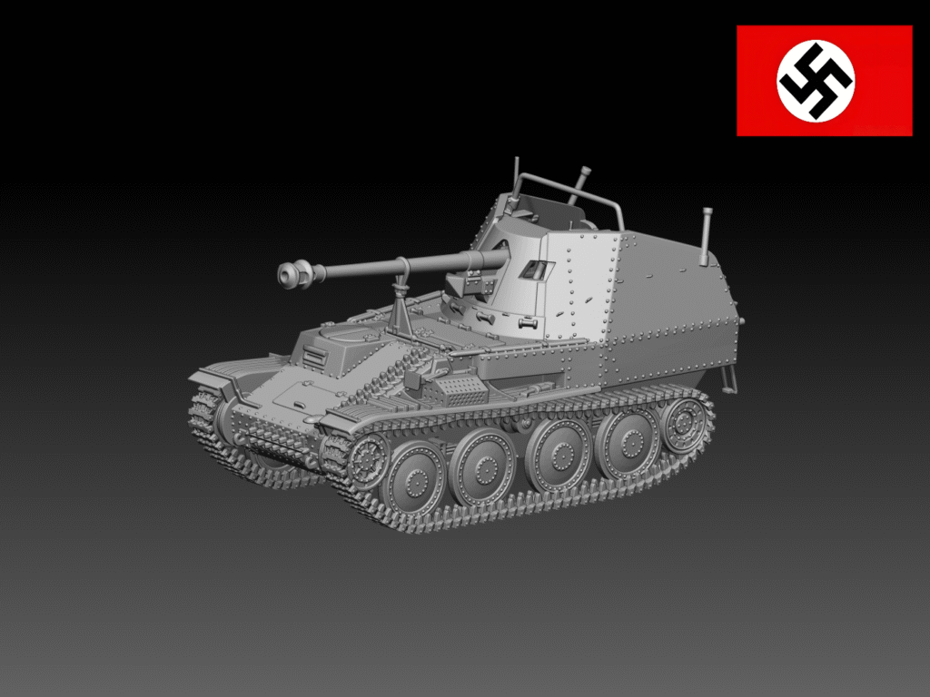 HINODE 1/144レジンキット 未塗装 WW2 ドイツ軍 Sd.Kfz.138 マルダーIII M型 対戦車自走砲