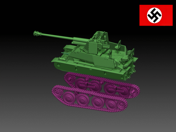 HINODE 1/144レジンキット 未組立・未塗装 WW2 ドイツ軍 Sd.Kfz.139 マルダーIII 7.62cm 対戦車自走砲 - 画像 (4)