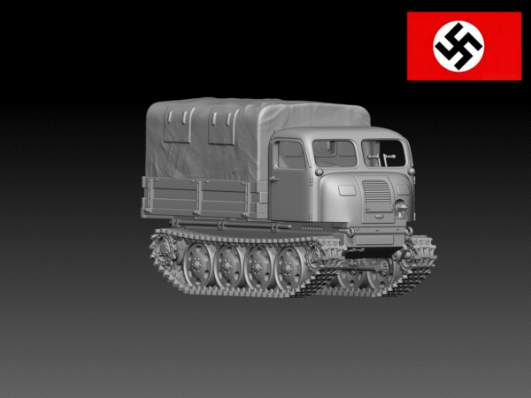 HINODE 1/144レジンキット　未塗装 WW2 ドイツ軍　戦車RSOトラクター 装軌式トラクター 東部戦線 - 画像 (2)