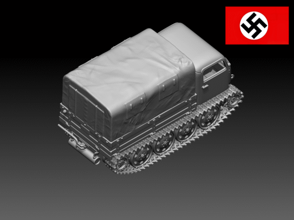 HINODE 1/144レジンキット　未塗装 WW2 ドイツ軍　戦車RSOトラクター 装軌式トラクター 東部戦線 - 画像 (3)