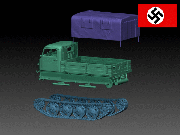 HINODE 1/144レジンキット　未塗装 WW2 ドイツ軍　戦車RSOトラクター 装軌式トラクター 東部戦線 - 画像 (4)