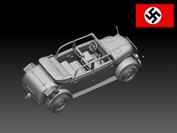 HINODE 1/144レジンキット 未塗装 WW2 ドイツ軍　シュタイアー1500 指揮車 A - 画像 (3)