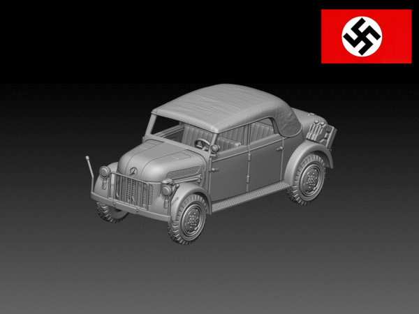 HINODE 1/144レジンキット 未塗装 WW2 ドイツ軍 シュタイアー1500 指揮車 B