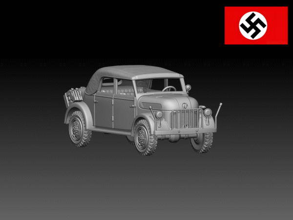 HINODE 1/144レジンキット 未塗装 WW2 ドイツ軍 シュタイアー1500 指揮車 B - 画像 (2)