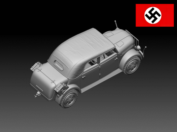 HINODE 1/144レジンキット 未塗装 WW2 ドイツ軍 シュタイアー1500 指揮車 B - 画像 (3)