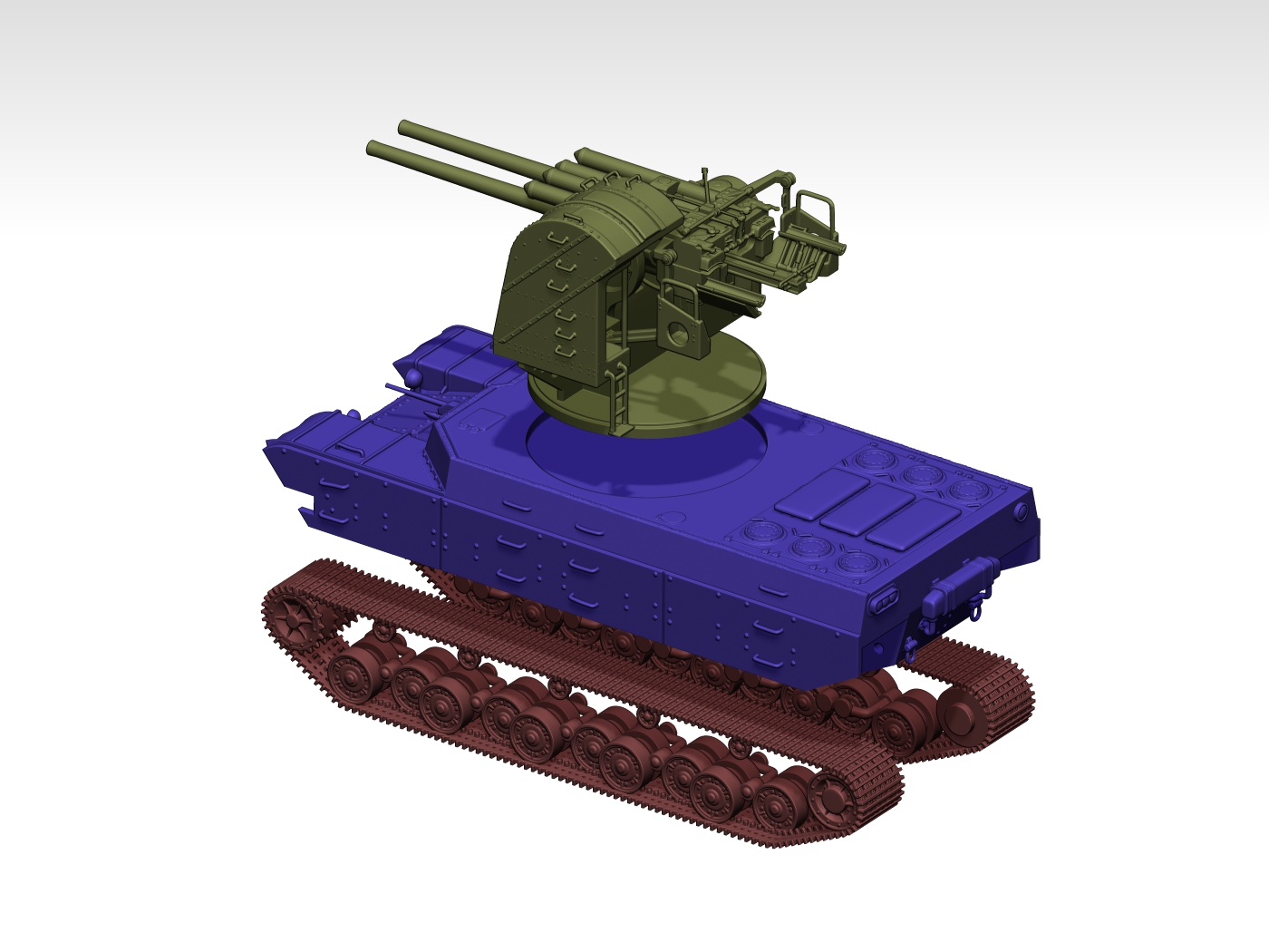 HINODE 1/144 高精細レジンキット 未塗装 WW2 日本海軍 四式重戦車 / 89式12.7cm高角砲搭載 重対空砲戦車 - 画像 (5)