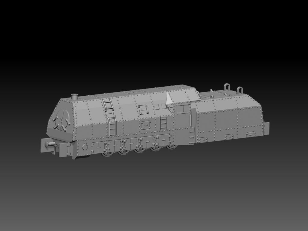 HINODE Nゲージ 1/150 レジンキット 未塗装 WW2 ドイツ軍 BR57 装甲機関車 車体シェル 装甲列車用 高精細3Dプリント