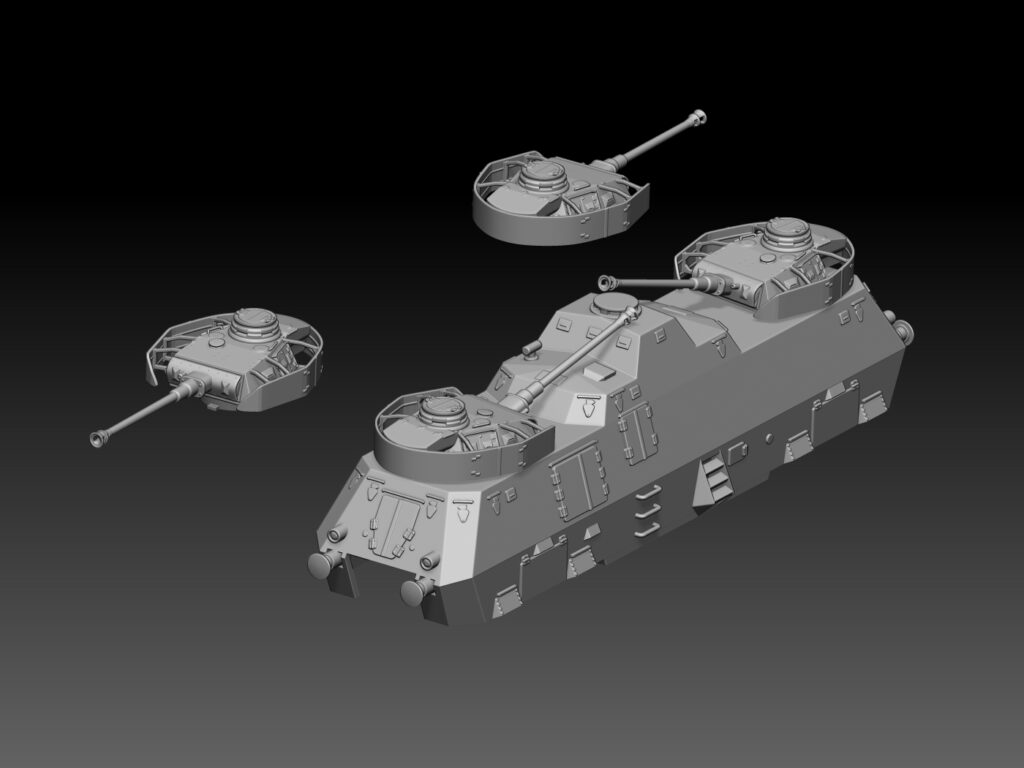 HINODE Nゲージ 1/150 レジンキット 未塗装 WWII ドイツ軍 装甲列車 Nr.51 装甲砲車 車体シェル 高精細3Dプリント製
