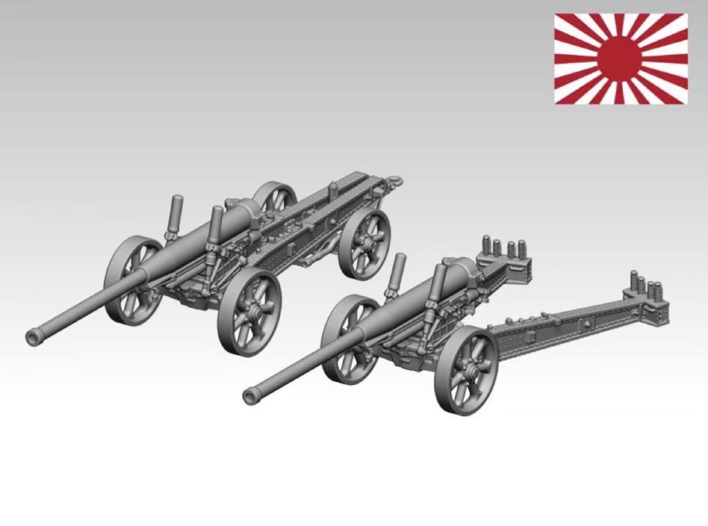 HINODE 1/144 レジンキット 未塗装 WW2 日本陸軍 八九式十五糎加農砲 2門セット