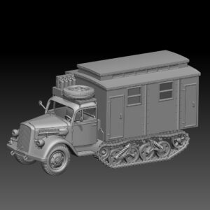 HINODE 1/144 レジンキット 未塗装 WW2 ドイツ軍 Sd.Kfz.3 オペル・マウルティア 野戦救急車