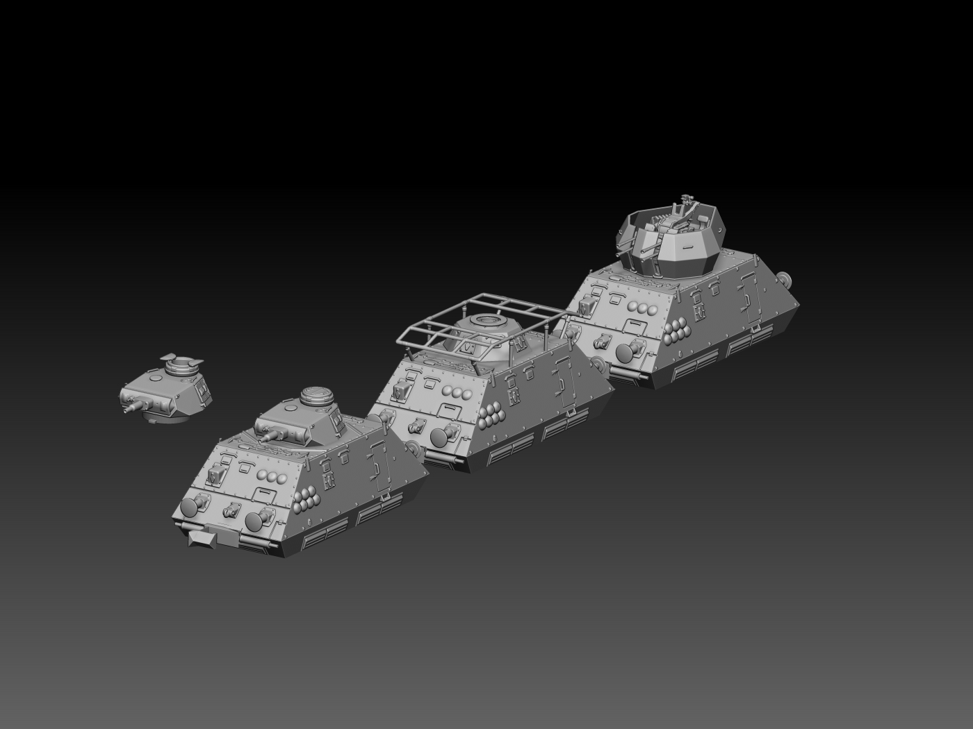 HINODE Nゲージ化 レジンキット 未塗装 ドライジーネ 重装甲偵察列車 3両セット III号戦車砲塔&ヴィルベルヴィント&指揮車