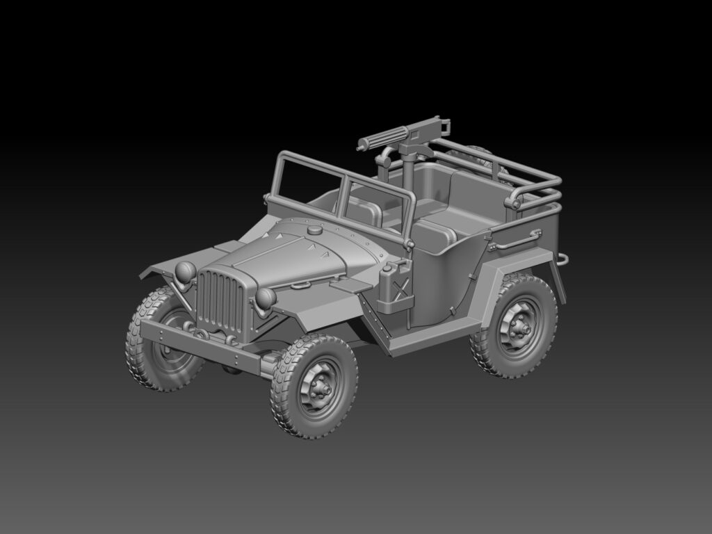 HINODE 1/144 レジンキット 未塗装 WW2 ソ連軍 機関銃搭載 GAZ-67 4×4 軍用車