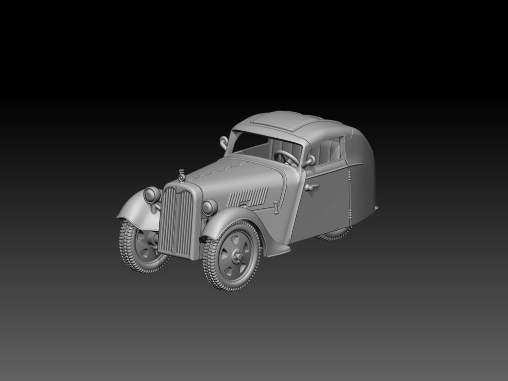 HINODE 1/144 レジンキット 未塗装 WW2 ドイツ軍使用 フラーモ・シュトローマー 三輪自動車