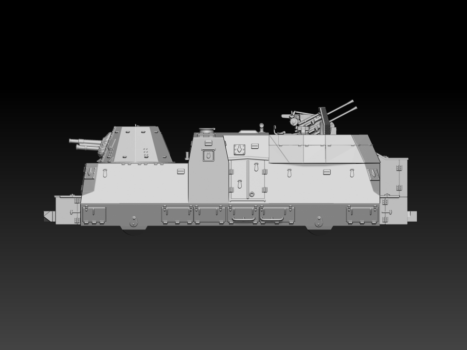 HINODE Nゲージ レジンキット 未塗装 WW2 ドイツ軍 装甲列車 BP-42 編成 火砲・対空砲車 2cm Flakvierling 38