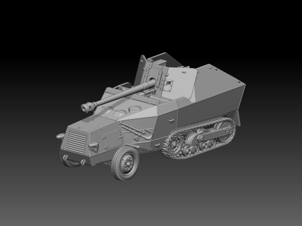 HINODE 1/144 レジンキット 未塗装 WW2 ドイツ軍 S 307(f) 7.5cm PaK 40 搭載 パンツァーイェーガー