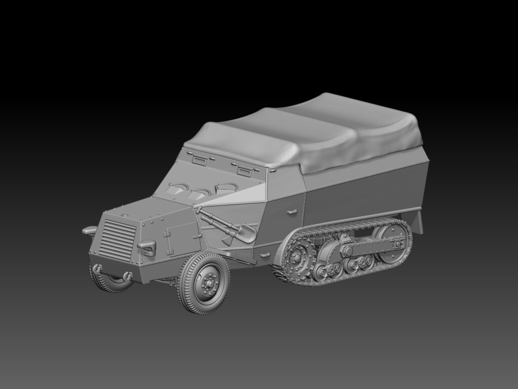 HINODE 1/144 レジンキット 未塗装 WW2 ドイツ軍 SPW S307(f) Munitions Zugkraftwagen 装甲弾薬運搬車