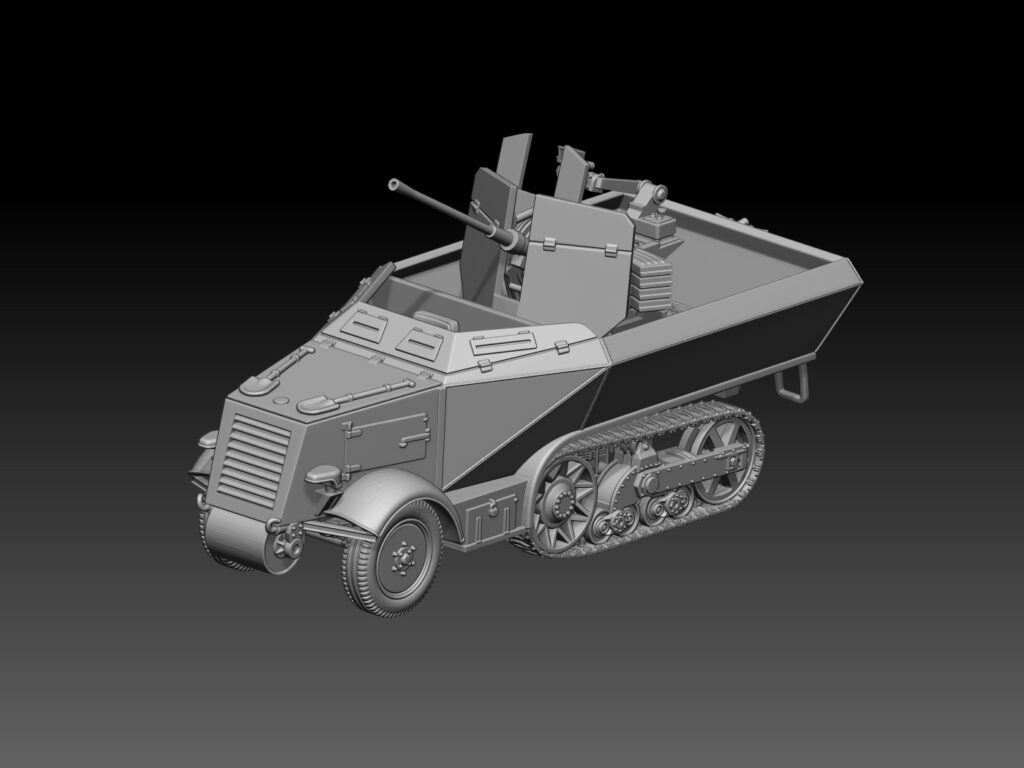 HINODE 1/144 レジンキット WW2 ドイツ軍 Unic U304(f) 2cm Flak 後期型