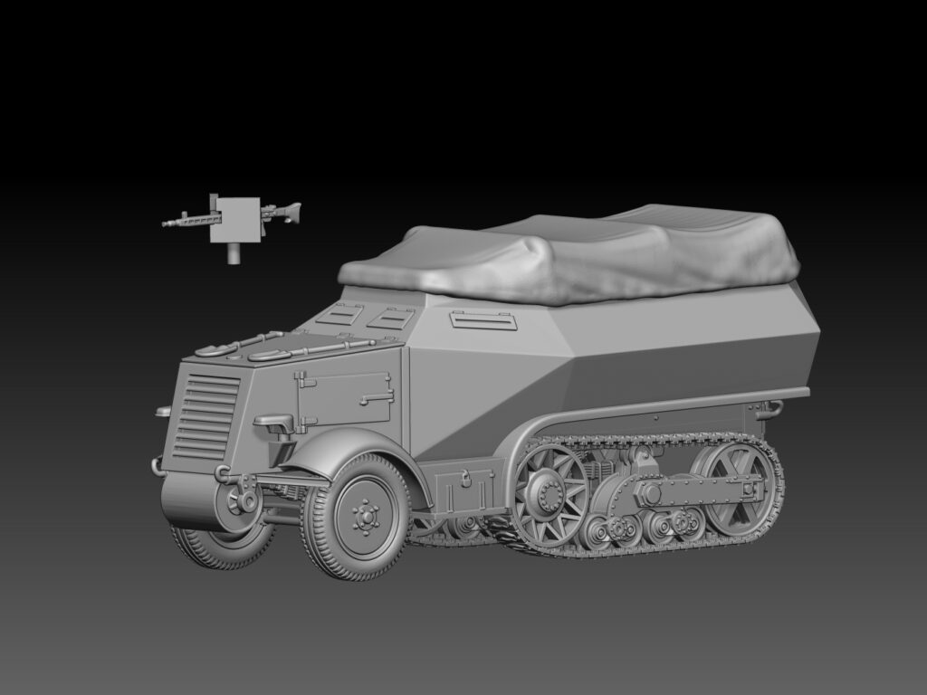 HINODE 1/144 レジンキット 未塗装 WW2 ドイツ軍 U304(f) ハーフトラック 砲牽引車