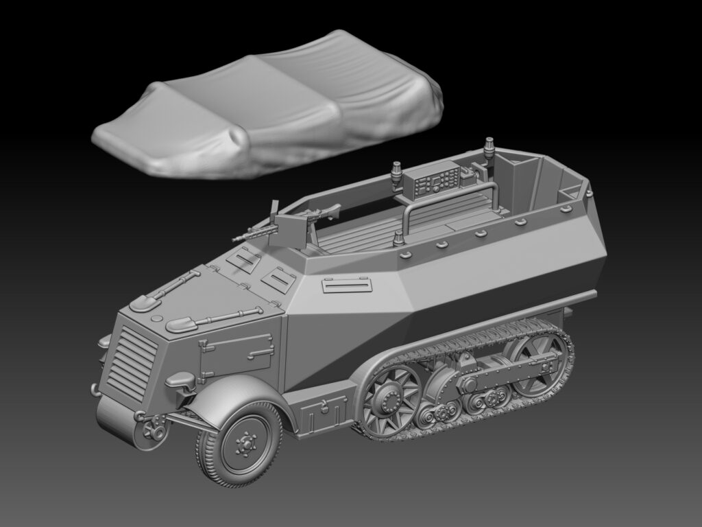 HINODE 1/144 レジンキット 未塗装 WW2 ドイツ軍 Unic P107 U304(f) Radio+APC