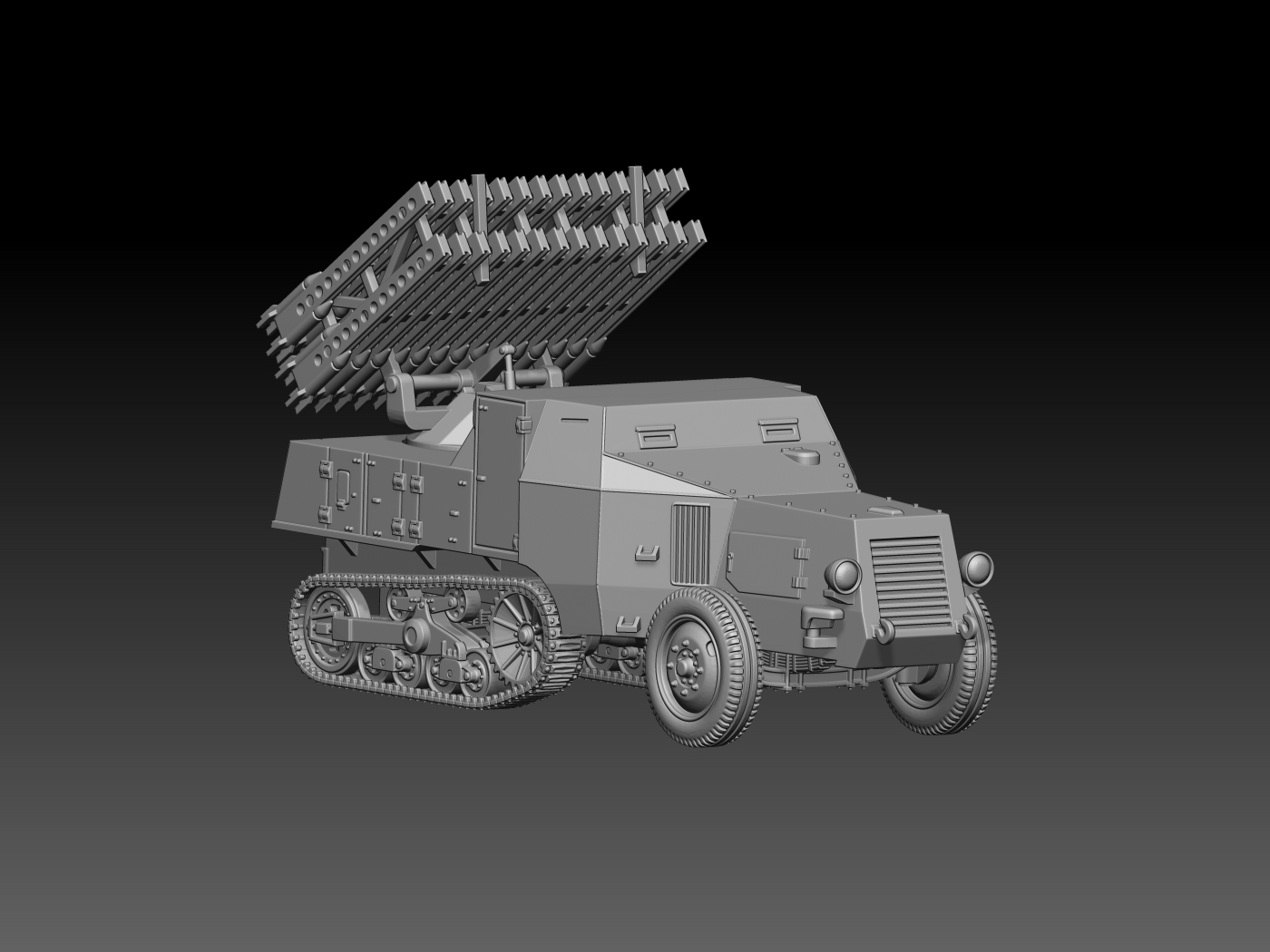 HINODE 1/144 レジンキット 未塗装 WW2 ドイツ軍 S307(f) Vielfachwerfer 多連装ロケットランチャー - 画像 (3)