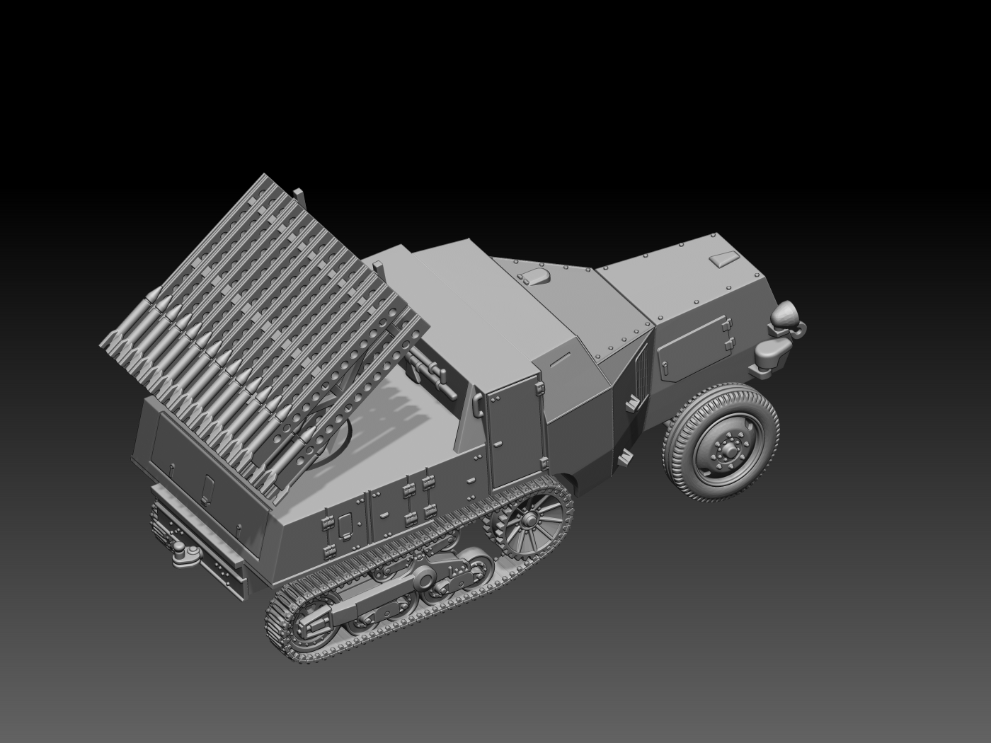 HINODE 1/144 レジンキット 未塗装 WW2 ドイツ軍 S307(f) Vielfachwerfer 多連装ロケットランチャー - 画像 (4)