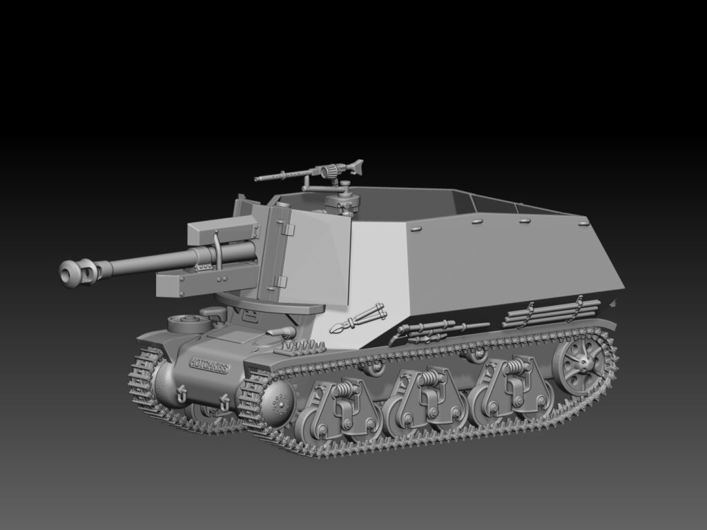 HINODE 1/144 レジンキット 未塗装 WW2 ドイツ軍 10.5cm leFH 18 (Sf.) auf Geschützwagen 39H(f)