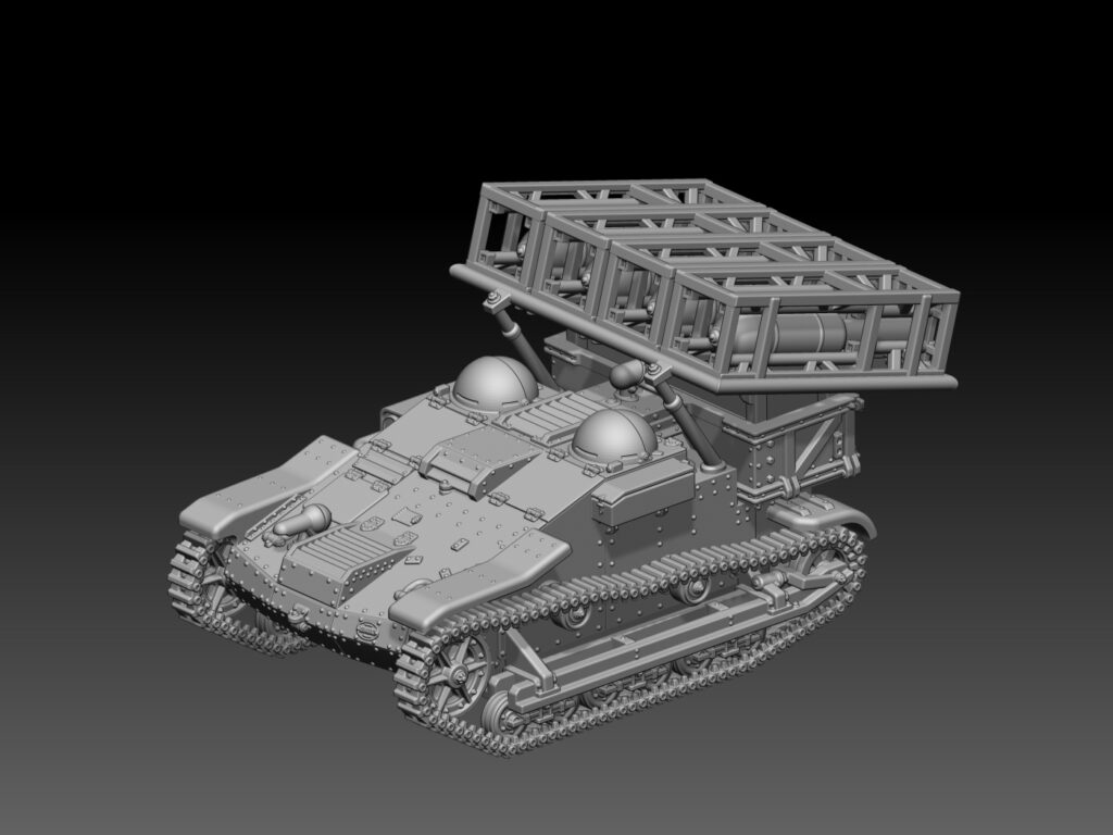 HINODE 1/144 レジンキット 未塗装 WW2 ドイツ軍 Renault UE(f) 28/32 cm Wurfrahmen 後期型 トップマウント多連装ロケットランチャー