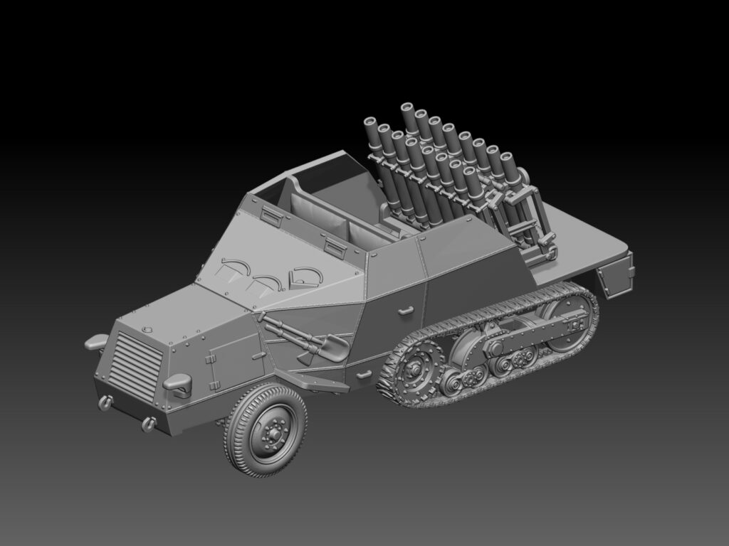 HINODE 1/144 レジンキット 未塗装 WW2 ドイツ軍 S307(f) Reihenwerfer 8cm 迫撃砲列射車