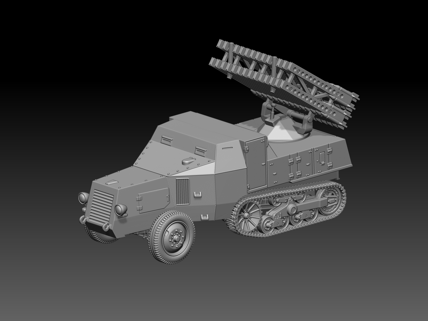 HINODE 1/144 レジンキット 未塗装 WW2 ドイツ軍 S307(f) Vielfachwerfer 多連装ロケットランチャー