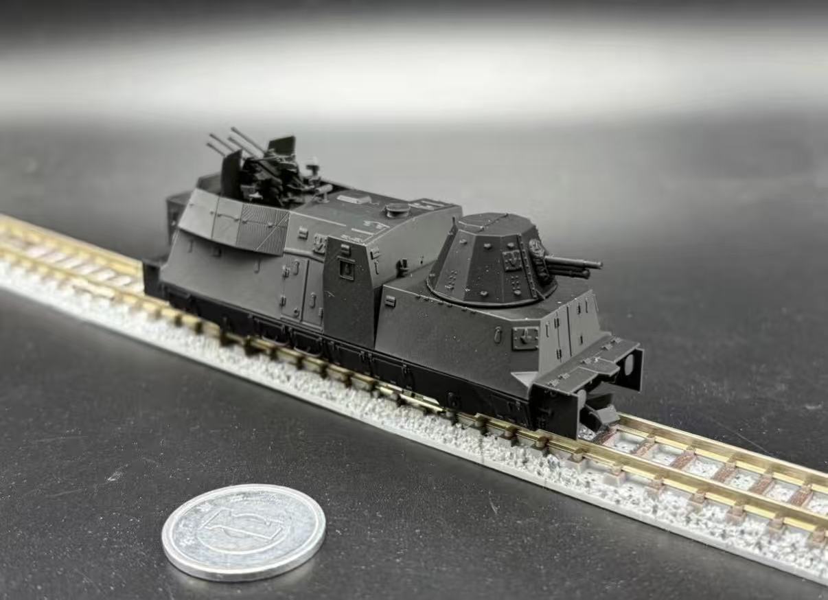 HINODE Nゲージ レジンキット 未塗装 WW2 ドイツ軍 装甲列車 BP-42 編成 火砲・対空砲車 2cm Flakvierling 38 - 画像 (5)