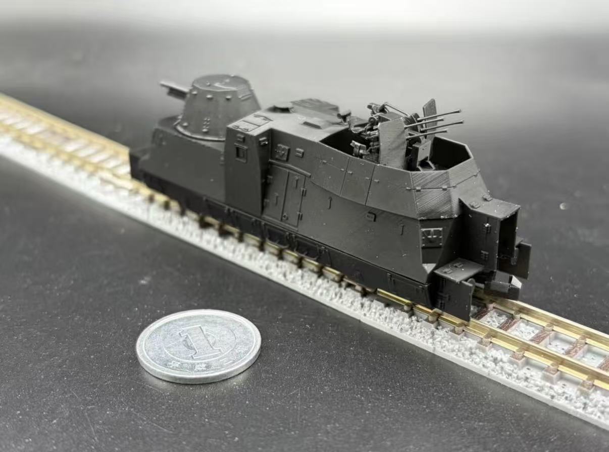 HINODE Nゲージ レジンキット 未塗装 WW2 ドイツ軍 装甲列車 BP-42 編成 火砲・対空砲車 2cm Flakvierling 38 - 画像 (6)
