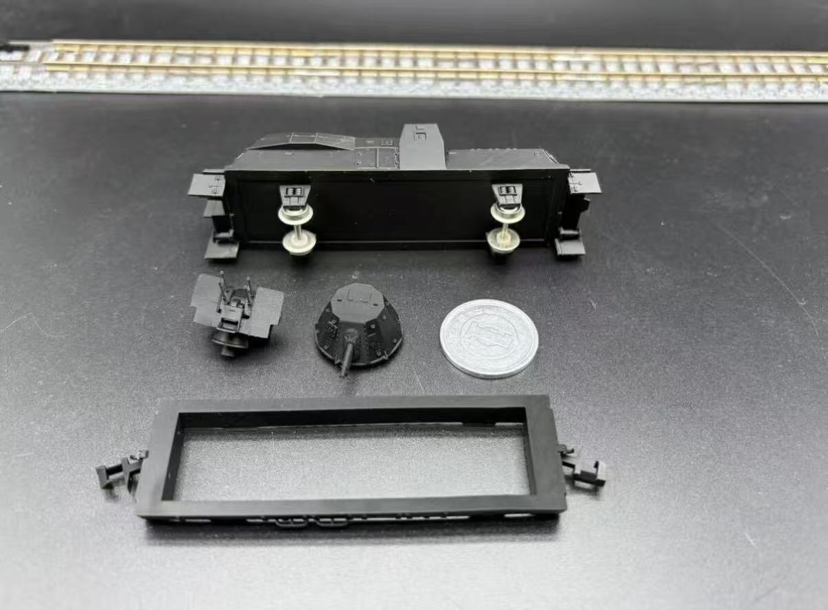 HINODE Nゲージ レジンキット 未塗装 WW2 ドイツ軍 装甲列車 BP-42 編成 火砲・対空砲車 2cm Flakvierling 38 - 画像 (7)